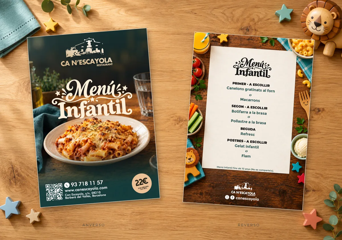 Presentació del menú infantil