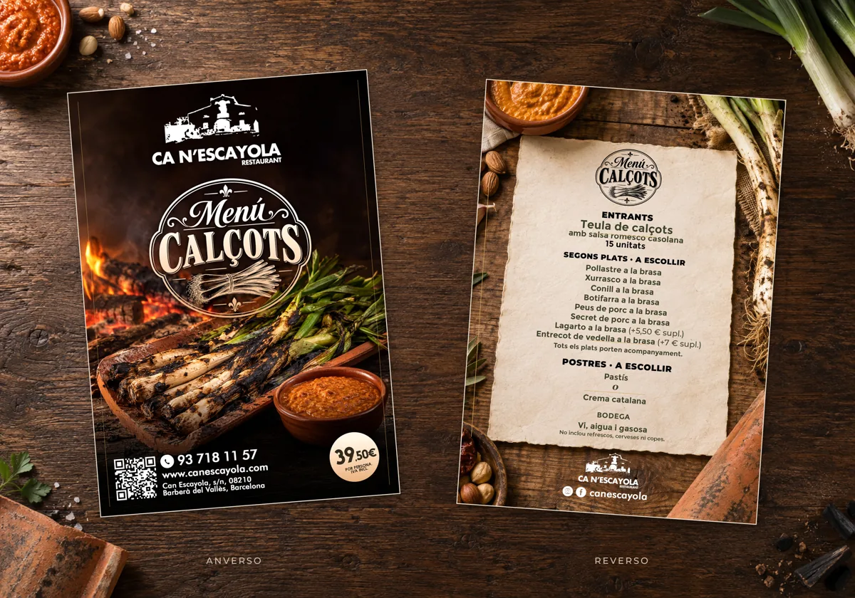 Presentació del menú de calçots