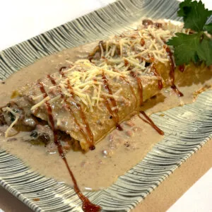 Crep de melós amb crema de foie
