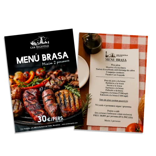 Presentació del menú brasa