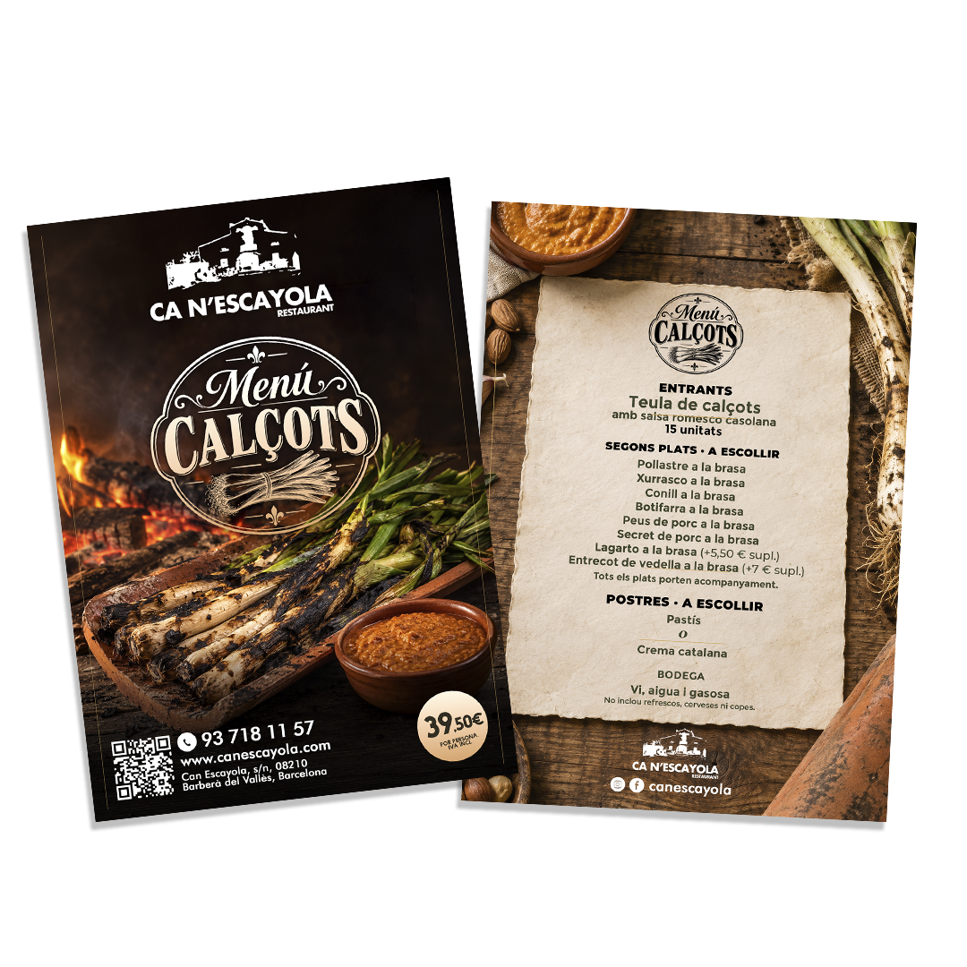 Presentació del menú de calçots